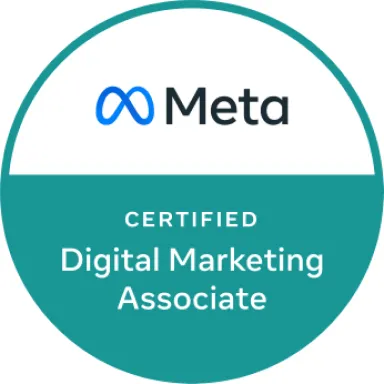 Certificado de Asociado de Marketing Digital de Meta, validando las habilidades de Coriolano en publicidad en plataformas Meta.